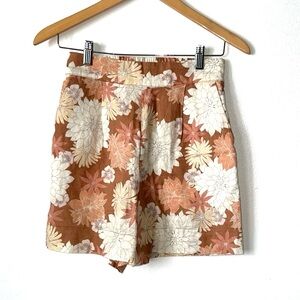 FAHERTY 100% Linen Summer Floral Shorts NWOT